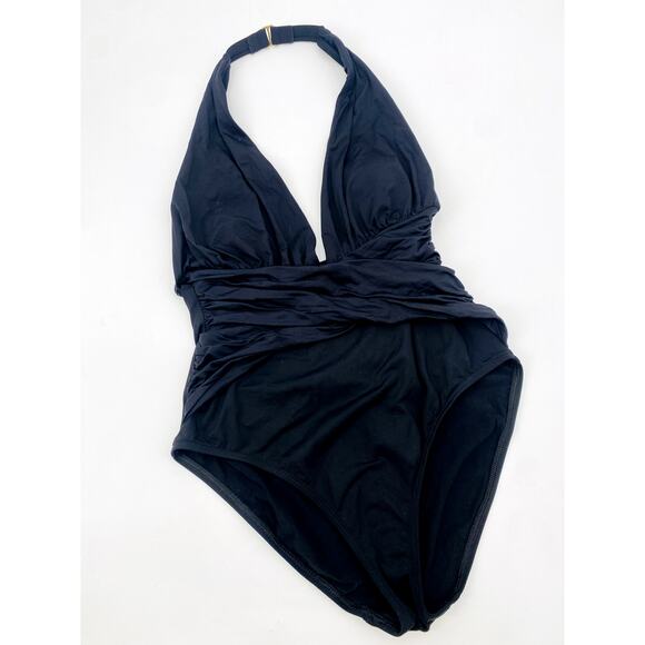 La Blanca 10 Black One Piece Halter Swimsuit - Picture 1 of 3